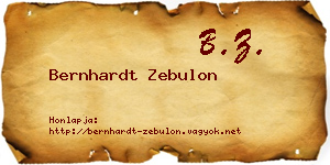 Bernhardt Zebulon névjegykártya